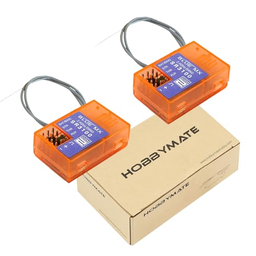 HOBBYMATE DSMR Receiver Compatible with DX2L DX2E DX3E DX2S DX3S DX4S DX3R DX3C DX4C DX5C Radio Transmitter, 2.4G SR3100 DSM2 Receiver 3 Channels - Pack of 2