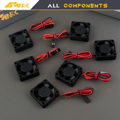 6Pcs Plastic 30mm RC Car Brushless Motor ESC Cooling Fan Heatsink Compatible with 1/10 1/12 1/8 HSP HPI Wltoys Himoto Tamiya Redcat Upgrades Parts