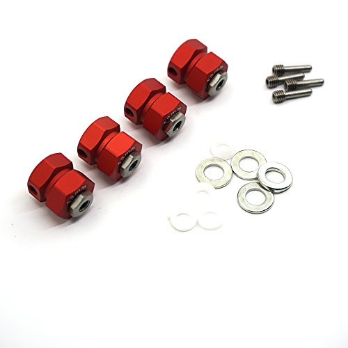 4PCS RC Wheel Spacers 12mm Aluminum Wheel Hex Hub 13mm Offset Extension Hex Drive Adapter Combiner Coupler Compatible with Axial Wraith 90048 RR10 1/10 RC Crawler Car Upgrades