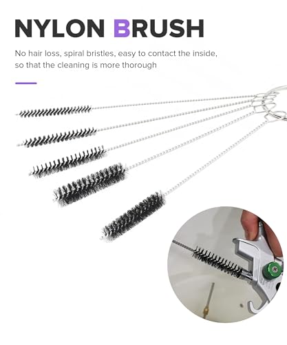 Car Brushes,Carburetor Cleaning Kit,Carb Cleaning Kit with 1 Single Head Brush 23 Needles 5 Nylon Brushes 1 Scraper and 4 Cleaning Hooks,Essential for Maintaining Motorcycles,ATVs,Lawn Mowers