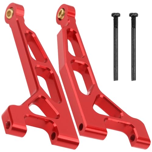 ShareGoo Aluminum Suspension Arms Set Swing Arms Front Rear A Arms Compatible with Hyper Go H16BM H16DR H16 MJX 16207 16208 16209 16210 1/16 RC Upgrade Parts (Red) - color: Red