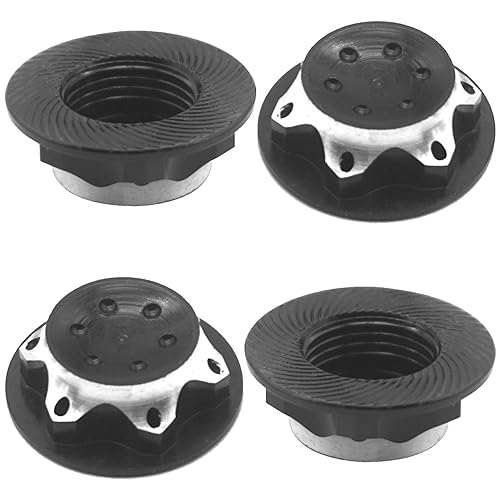4Pcs ShareGoo Aluminium Wheel Hub Cover Nut Anti-dust Cover 17mm Self-Lock Hex Nut Adapter Compatible with Traxxas Hobao Team-C Losi HSP Redcat 1/8 RC Car Truck