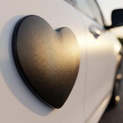 4PCS Black Chrome Hearts Metal Car Emblem Stickers Self Adhesive Waterproof Car Stickers Car Accessories for Women Exterior Car Decor for Women Bumper Tailgate License Plate Decals