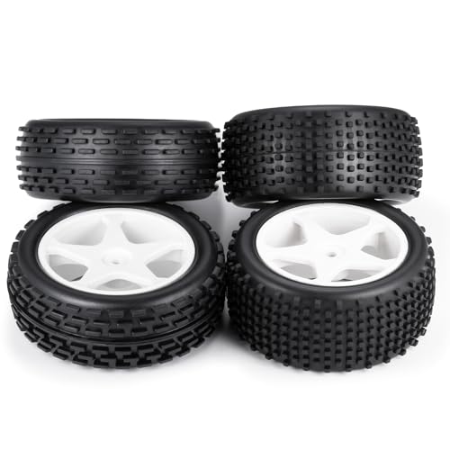 4pcs Tires&Hard Drift Wheels 12mm for Tamiya TT01 TT02 XV-01 HPI | RS4 1/10 RC Car Upgrade On Road Tyres