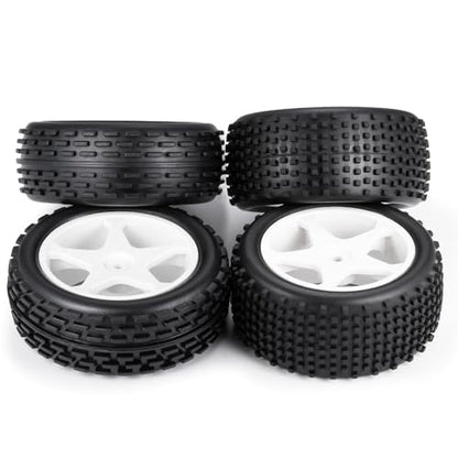 4pcs Tires&Hard Drift Wheels 12mm for Tamiya TT01 TT02 XV-01 HPI | RS4 1/10 RC Car Upgrade On Road Tyres