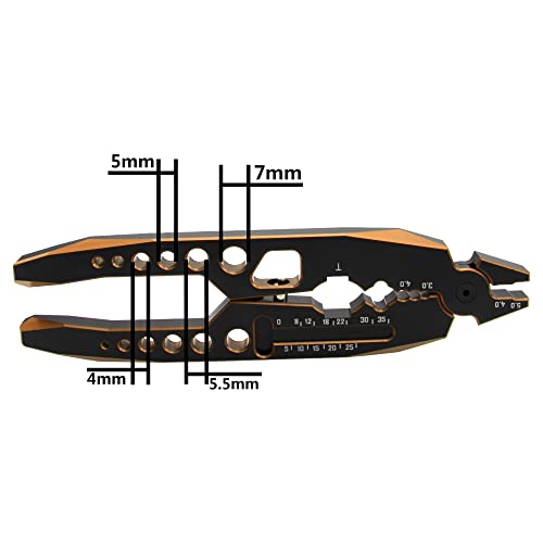 RC Shock Absorber Pliers RC Multifunction Pliers RC Rod Ends Disassemble Tools & Small Cross Socket Spanner Compatible with Traxxas Arrma Axial Losi Redcat HSP 1/8 1/10 RC Car Truck (Golden) - color: Golden