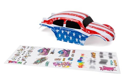 SummitLink Custom Body Compatible for 1/10 1/8 Scale RC Car or Truck (Truck not Included) (Flag Strip) - style: Flag Strip