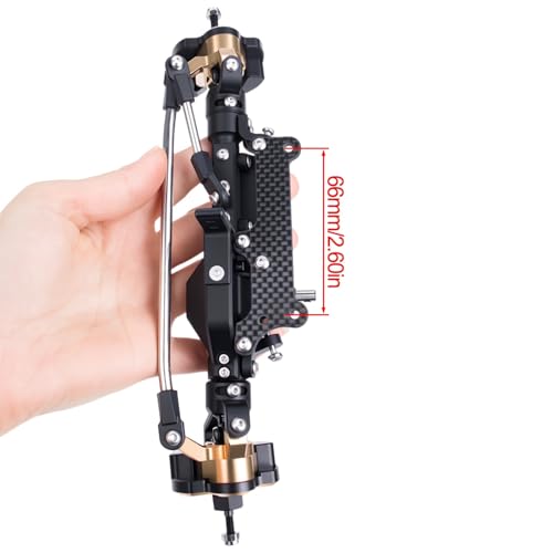  Front Rear Portal Axle Set CNC Aluminum & Brass 4WS Axles for 1/10 RC Crawler Axial Capra 1.9 UTB Cheater Rigs LCG Chassis Upgrade Parts (Silver Front Rear Kit) - color: Silver Front Rear Kit