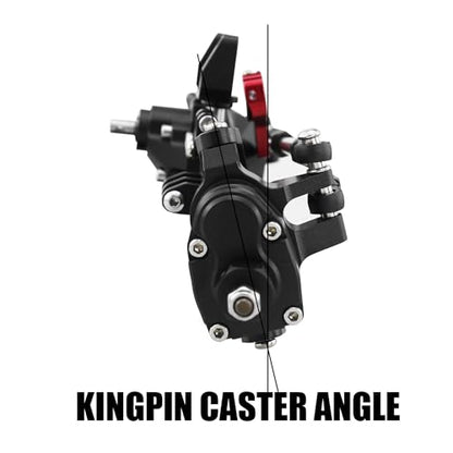 1/10 RC Crawler All Metal Front and Rear Portal Axle for Axial Capra 1.9 UTB Buggy F9 CNC Machined 7075 Aluminum Integrated (Black) - color: Black