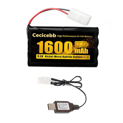9.6V 1600mAh NI-MH Rechargeable Battery Pack with Standard Tamiya for RC Car Boats Robots Vehicles Trucks Tank 9.6 v rc Battery and Charger