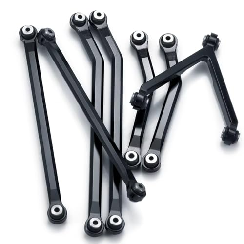 RC Car Toys For Axial For SCX24 90081 For Deadbolt AX00004 1/24 Aluminum High Clearance Chassis Links Set RC Crawler Car Truck Model Parts(Black) - color: Black