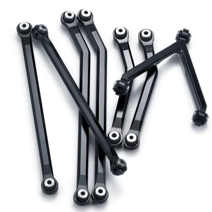 RC Car Toys For Axial For SCX24 90081 For Deadbolt AX00004 1/24 Aluminum High Clearance Chassis Links Set RC Crawler Car Truck Model Parts(Black) - color: Black