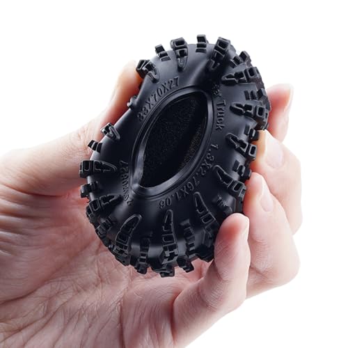 DJX 4PCS 1.3 Inch 68mm Tall Tires Super Soft Sticky Rubber Tires with Foam Insert for 1/18 1/24 Axial SCX24 TRX4M FCX18 UTB18 Etc RC Crawler Car