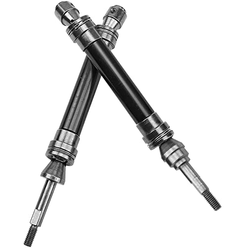 Front & Rear Universal Drive Shaft CVD w/Wheel Hex Hub Compatible with 1/10 Traxxas Slash VXL 4x4 /Stampede VXL 4X4/Hoss VXL 4X4 RC Car Upgrade Part (Black) - color: Black