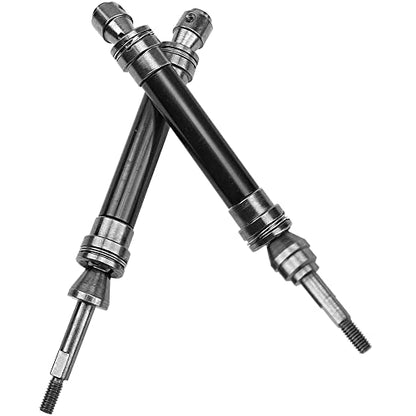 Front & Rear Universal Drive Shaft CVD w/Wheel Hex Hub Compatible with 1/10 Traxxas Slash VXL 4x4 /Stampede VXL 4X4/Hoss VXL 4X4 RC Car Upgrade Part (Black) - color: Black