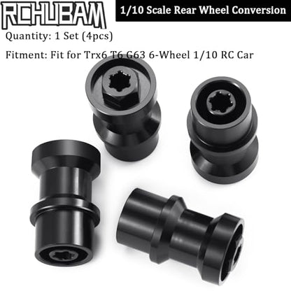 RCHUBAM 4PCS Dually Conversion Kit for TRX-6 Hauler G63 TRX4 SCX10 Parts | Aluminum Single to Twin Wheel Conversion Kit,1/10 RC Car Upgrade Part