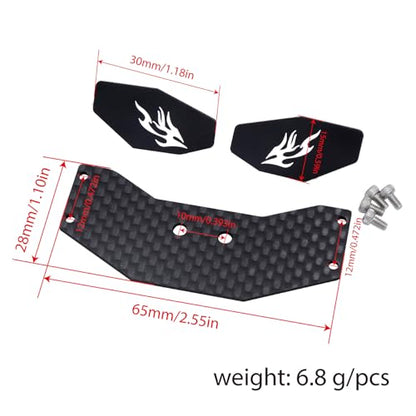 Lightweight Carbon Fiber RC Tail Wing Aluminum RC Rear Wing for Losi 1/24 Micro-B 2WD Buggy High-Performance Upgrade Parts (Black) - color: Black