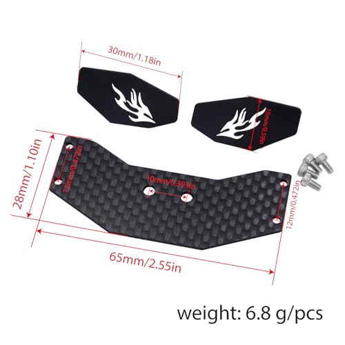 Lightweight Carbon Fiber RC Tail Wing Aluminum RC Rear Wing for Losi 1/24 Micro-B 2WD Buggy High-Performance Upgrade Parts (Blue) - color: Blue