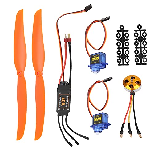 RiToEasysports Rc Plane Parts, A2212 1000KV Brushless Motor 40A ESC SG90 9G Propeller Combo Kit for Rc Airplane Airplane Motor Plane Kit (A2212 1000KV brushless 40A ESC SG90 9G Micro)