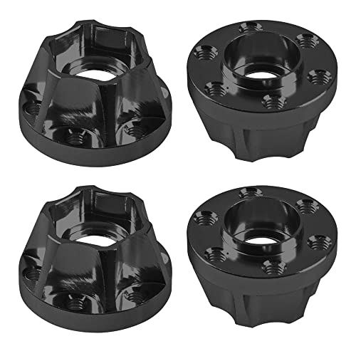 Metal RC 12mm Wheel Hex Hub Extension Combiner Compatible with 1.9/2.2inch Wheel Rim Axial SCX10 Traxxas TRX4 D90 1/10 RC Crawler (12mm, Black) - color: Black, size: 12mm