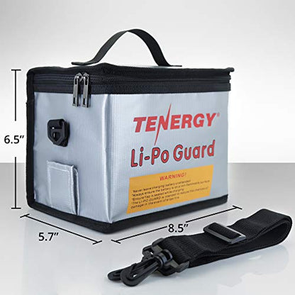 Tenergy Fire Retardant Lipo Zipper Bag for Charging and Storing Lipo Battery Packs, 8.5 x 6.5 x 5.7inch (Pack of 2) - size: 1x Large 8.5x6.5x5.7in (Pack of 2)