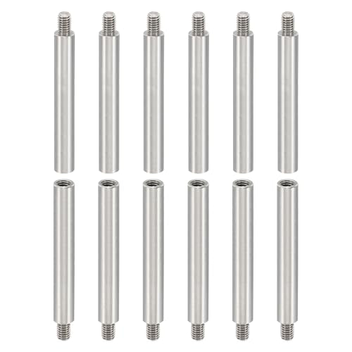PATIKIL 12pcs M4 Standoffs, M4 45+6mm Spacer Standoffs Steel Threaded Standoffs Screws Kit 4mm ID 6mm OD Metric Male Female Thread Adapters for Circuit Board PCB RC Drones Motherboard - size: 45+6mm L