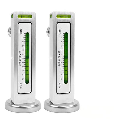 BARTOO Magnetic Camber Caster Pillar Gauge Aluminum Wheel Alignment Tool | Aluminum Alloy, 2-Pack, Magnetic Mount, Adjustable -5° to +5°, Fits Cars Trucks RVs Tire Repair, Silver - size: 2 Pack - Silver