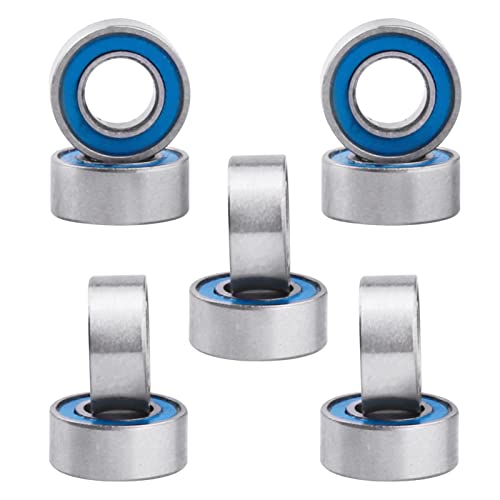 Steel RC Ball Bearings Double Rubber Sealed Deep Groove Miniature Bearings, Set of 10 (3x6x2.5mm MR63-2RS) - size: 3x6x2.5mm MR63-2RS