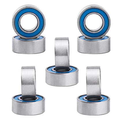 Steel RC Ball Bearings Double Rubber Sealed Deep Groove Miniature Bearings, Set of 10 (3x6x2.5mm MR63-2RS) - size: 3x6x2.5mm MR63-2RS