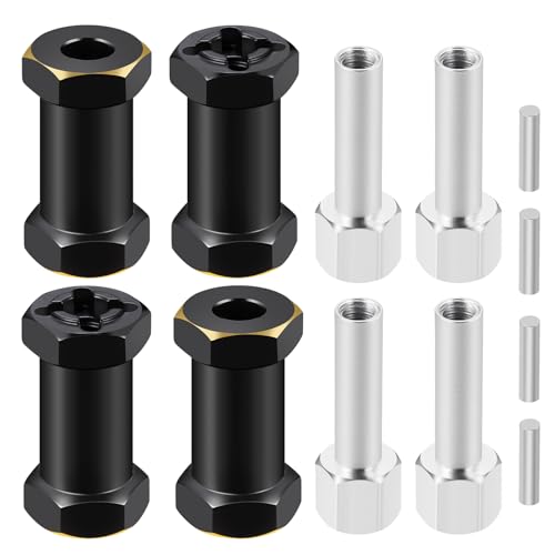 4PCS 12mm Hex Drive Hubs Combiner Coupler Counterweight Brass Extended Hex Wheel Hubs 17mm/20mm/25mm Thick Wheel Spacers Offsets for 1/10 SCX10 90046 D90 RC Crawler Car Upgrades (25mm) - color: 25mm