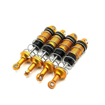 RC Cars Spare Parts for MJX 16207 16208 16209 16210 H6 Front and Rear Hydraulic Shock Absorbers Metal Upgrade Remote Control Car Accessories RC(Yellow) - color: Yellow