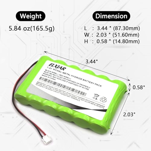 (2-Pack) 7.2V 2000mAh Ni-MH Battery for DSC 3G4000, LE4000 | Fits 3G4000-BATT and 6PH-H-AA2200-S-J26 compatible cellular communicator systems; rechargeable replacement battery pack.