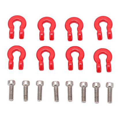 8PCS Metal Front Rear Bumper Tow Shackle, Metal Trailer Hitch Recovery Hook Set for Axial SCX24 1/24 RC Crawler Truck, Off-Road Upgrade Parts