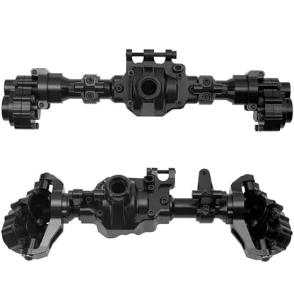 ShareGoo Aluminum Alloy Front & Rear Portal Axle Housing Set Compatible with Traxxas TRX4 Defender Bronco 1/10 RC Crawler Car Upgrades Part (Black) - color: Black