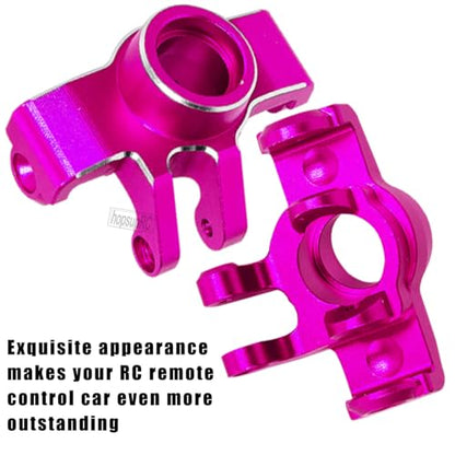 RC Aluminum Front Steering Block Knuckles & C-Hubs Caster Blocks & Rear Hubs Upgrades Parts for 1/18 Granite Grom Mega 380 Brushed 4x4 Monster Truck RTR.Pink(4PCS)