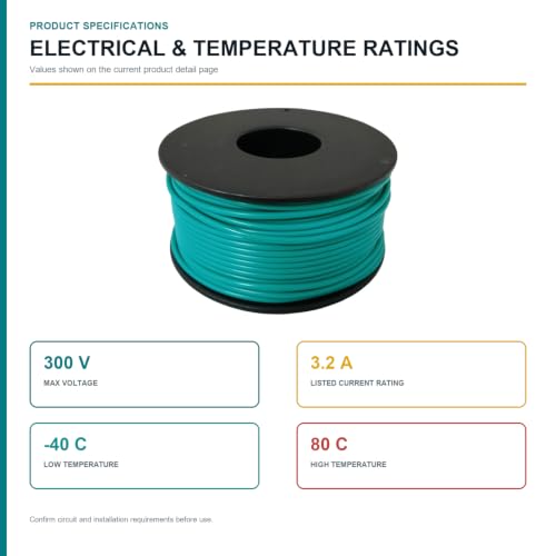 TUOFENG 22 AWG Solid Core Wire - Breadboard Jumper, Green 100ft - size: 22 AWG solid wire green 100ft