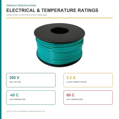 TUOFENG 22 AWG Solid Core Wire - Breadboard Jumper, Green 100ft - size: 22 AWG solid wire green 100ft