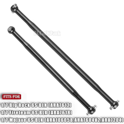 RC Steel Center CVD Dogbone Upgrades Part for 1/7 Big Rock 6S BLX/Fireteam 6S BLX/Mojave 6S BLX,Front Rear Centor Driveshaft Axles Dogbone,Replace #ARA310952#ARA310460,Black