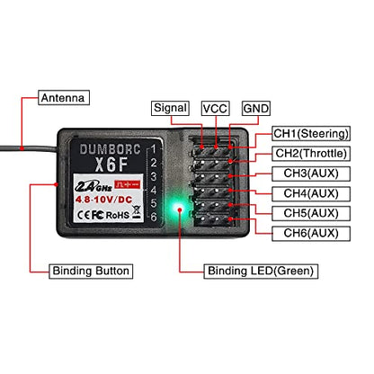 ATA HOBBY DUMBORC X6FG & X6F Receiver Set 6 Channels RC Receiver for DUMBORC X4/X5/X6 Transmitter RC Car Boat Tank Drifting Car