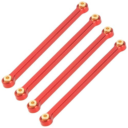 8PCS ShareGoo Aluminum Alloy Chassis Links Rod & Steering Linkage Compatible with 1/24 FMS FCX24M RC Upgrade Parts (Red) - color: Red