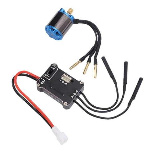 RiToEasysports Brushless Motor and ESC Combo, Aluminum Alloy FOC Sensorless RC Crawler Motor Set 5000KV 25A, Low Speed Linear Control 1 30 RC Crawler Truck Drivers