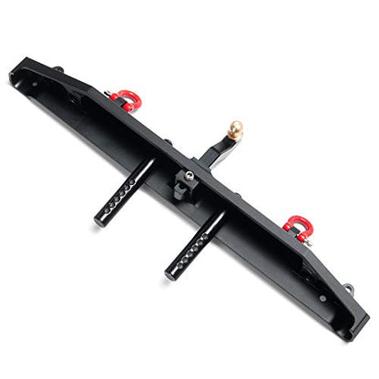 RCLions Metal Rear Bumper with Lights/Shackles/Trailer Hitch for TRX4,SCX10-ii 90046 1/10 RC Crawler Car