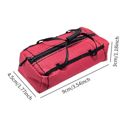 DYNWAVE RC Luggage Carrying Bag Miniature Sports Travel Bag Sturdy Spare Part Lightweught Realistic for 1:10 RC Crawler Car Ornament, Red