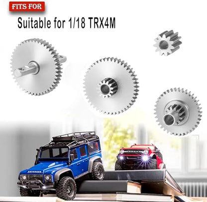 MOHERO Stainless Steel 40.3:1 Low Range Transmission Gear Pinion Set for Tra-xxas 1/18 TRX4M Bronco Defender RC Crawler Car - color: 40.3:1