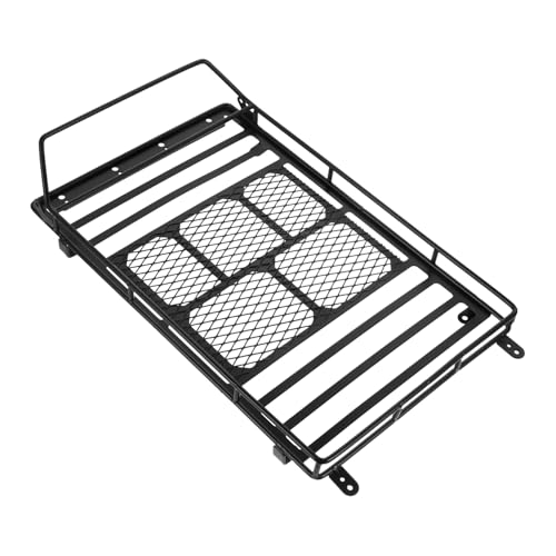 Black Car Roof Luggage Rack Standard Black Shelf Bracket for Rc Crawler Storage - size: 22.8X14.1cm
