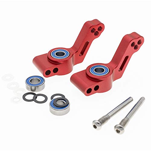 RC Alloy Rear Stub Axle Carriers for Traxxas 1/10 2WD Slash, Stampede, Rustler, Bandit-Replaces Part 3752(Pair) - color: Red