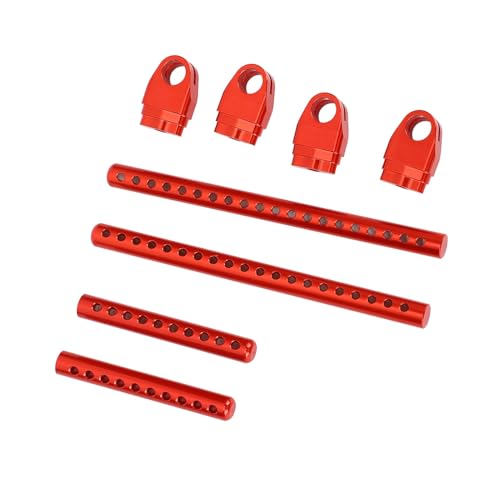 RC Car Body Posts, Enhanced Durability, Secure Fit, 1/10 Scale Metal Mounts, 4PCS Aluminum Upgrade Mounts Red, for RC ho - color: Red