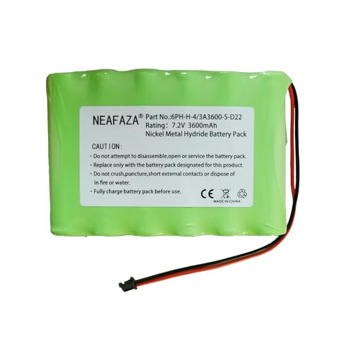 6PH-H-4/3A3600-S-D22 7.2V 3600mAh Ni-MH Battery Compatible with DSC IMPASSA SCW9057 SCW9055 ADT SCW9057G-433 Wireless Security System Alarm Panel (1 Pack)