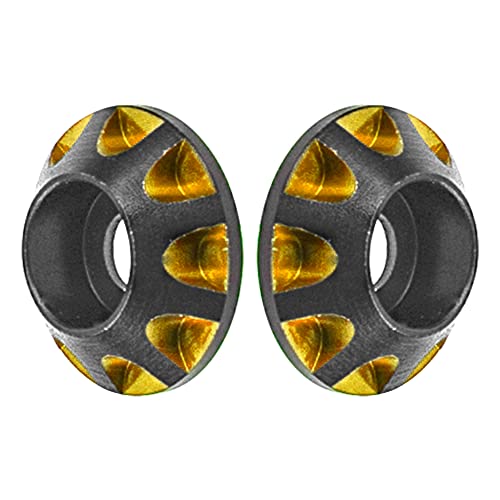 2Pcs HIRCQOO 1/10 RC Wing Buttons RC Metal Rear Wing Buttons Gasket OD 11mm Compatible with HPI HSP Redcat Traxxas Axial 1/10 RC Off Road Truck Buggy Racing Car (Yellow) - color: Yellow