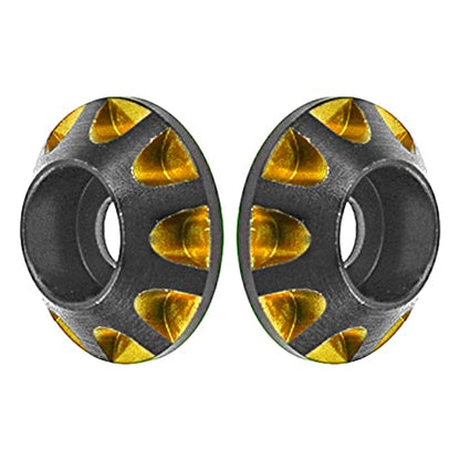 2Pcs HIRCQOO 1/10 RC Wing Buttons RC Metal Rear Wing Buttons Gasket OD 11mm Compatible with HPI HSP Redcat Traxxas Axial 1/10 RC Off Road Truck Buggy Racing Car (Yellow) - color: Yellow